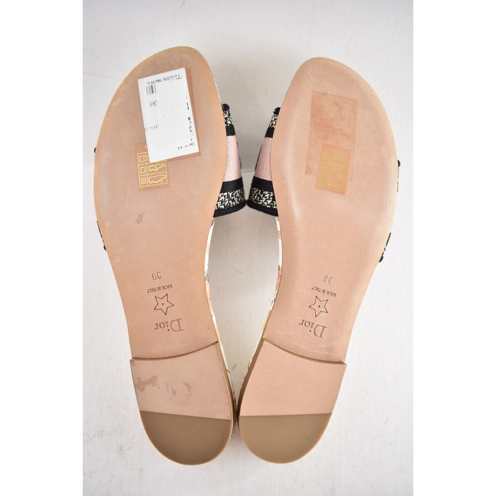 Christian Dior Dway Jardín D’ Hiver Embroidered Logo Slide Mule Flat Sandal 39 - Picture 15 of 15